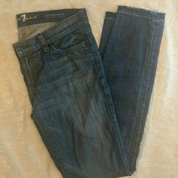 7 For All Mankind Gwenevere Skinny Raw Hem Jeans - Picture 7 of 14